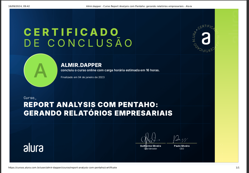 Pentaho Relatórios